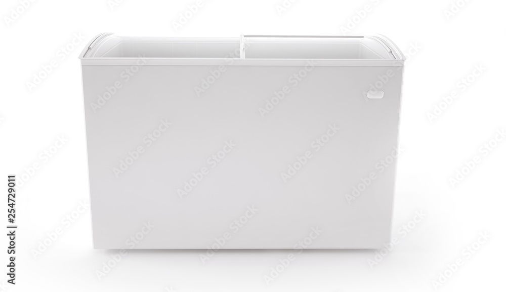 ice cream freezer isolated on white background. 3d rendering. ice cream freezer isolated on white background. 3d rendering.
