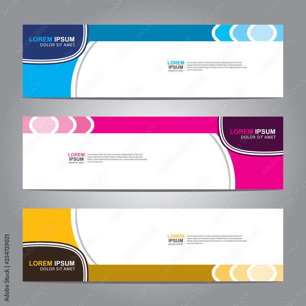 Vector abstract web banner design template. Collection of web banner template. Abstract geometric web design banner template isolated on grey background. Vector abstract web banner design template. Collection of web banner template. Abstract geometric web design banner template isolated on grey background.