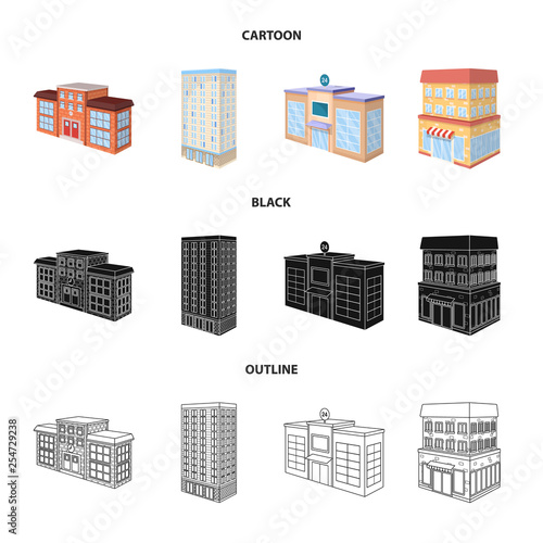 Vector illustration of construction and building logo. Set of construction and estate vector icon for stock.