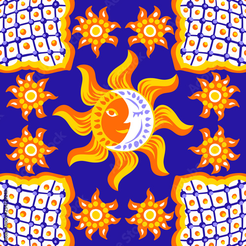 Mexican talavera ceramic tile pattern.