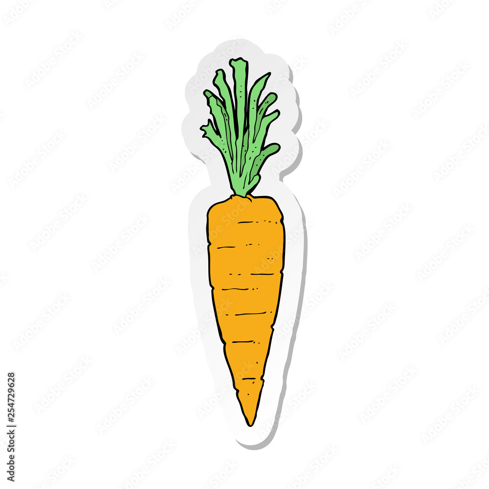 sticker of a cartoon carrot sticker of a cartoon carrot