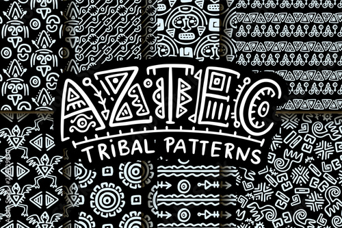 Seamless aztec vector pattern. photo