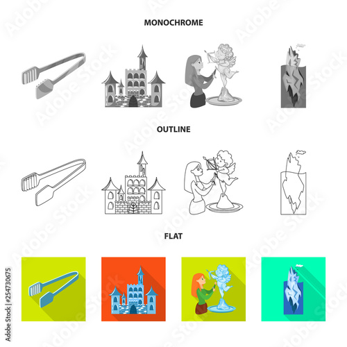 Vector design of texture  and frozen  sign. Set of texture  and transparent  vector icon for stock.