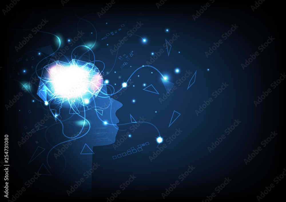 Artificial intelligence, technology, Brain control, digital graphic, nerve fiber in human abstract background vector illustration Artificial intelligence, technology, Brain control, digital graphic, nerve fiber in human abstract background vector illustration