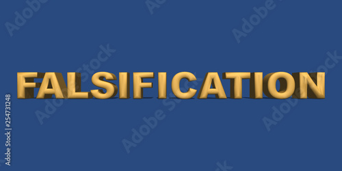 Word falsification closeup