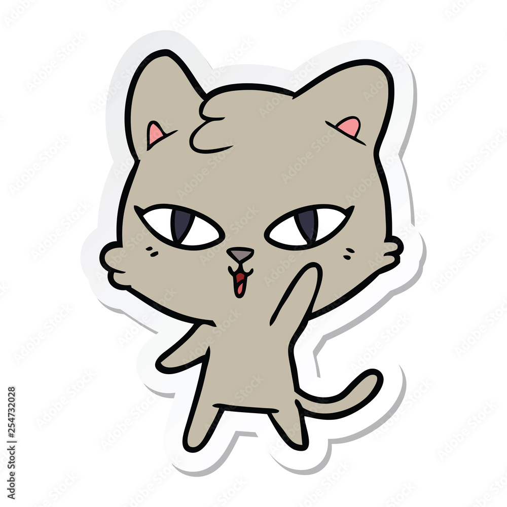 sticker of a cartoon cat sticker of a cartoon cat