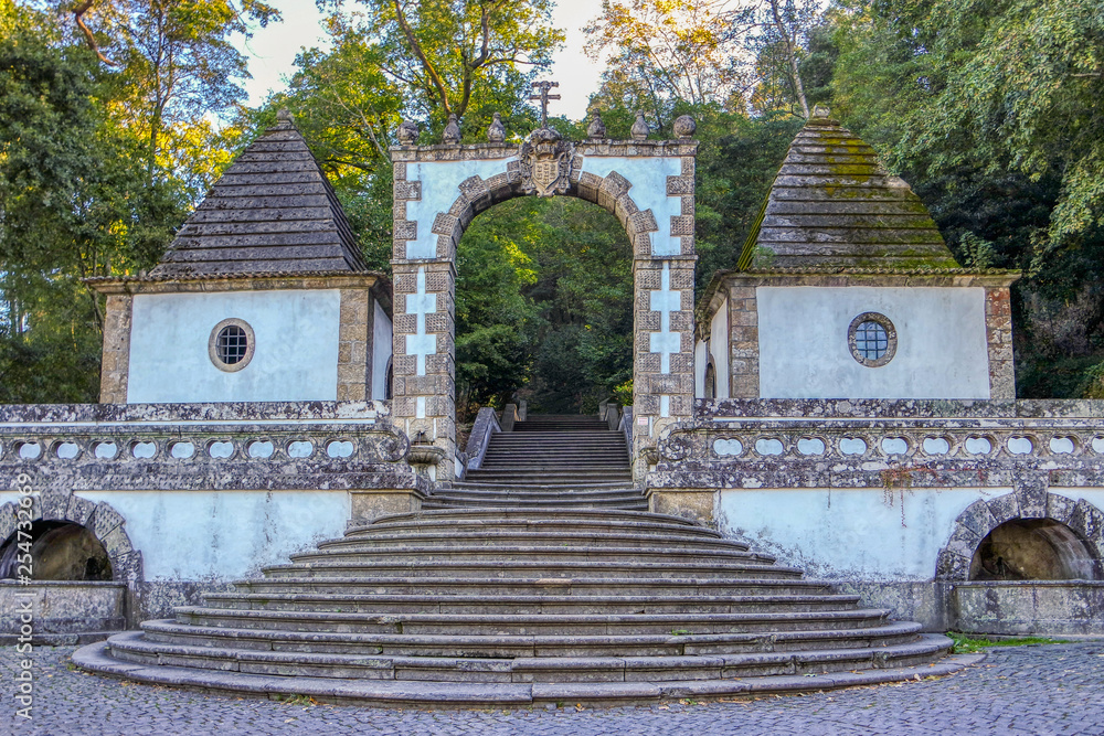 Entrance and Gate on the road to Bom Jesus do Monte, Braga, Portugal