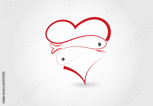 Love fishing logo vector
