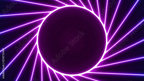 Neon powerful beams creates a circular area in the center for your text.