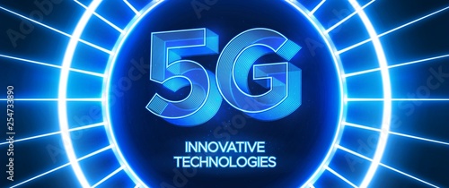 Innovative 5th Generation network technology vector illustration.