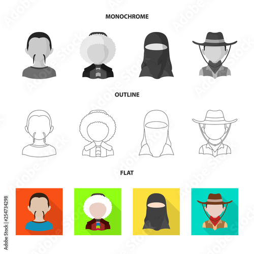 Vector illustration of imitator and resident icon. Collection of imitator and culture vector icon for stock.