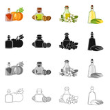 Vector illustration of healthy  and vegetable  sign. Set of healthy  and agriculture vector icon for stock.