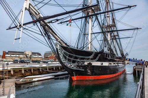 March 8th 2019. Boston USA - The ship USS Constitution at the end of Boston's Freedom Trail as part of museum at the Boston National Historical Park, Massachusetts, United States © Deyan