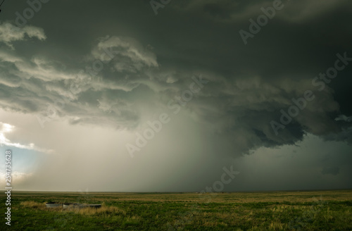 Hail storm over the wide open plains of northern Texas
