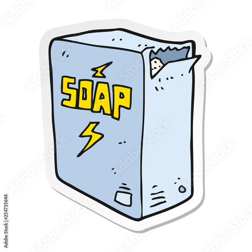 sticker of a cartoon soap box