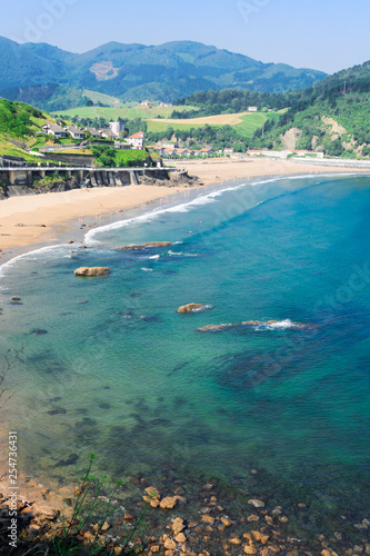 Bild auf Leinwand Cantabrian Sea coast and Deba town