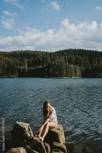 young girl on the lake © Wedding Nature Stock