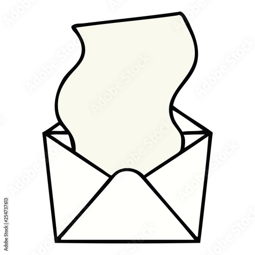 quirky hand drawn cartoon letter and envelope