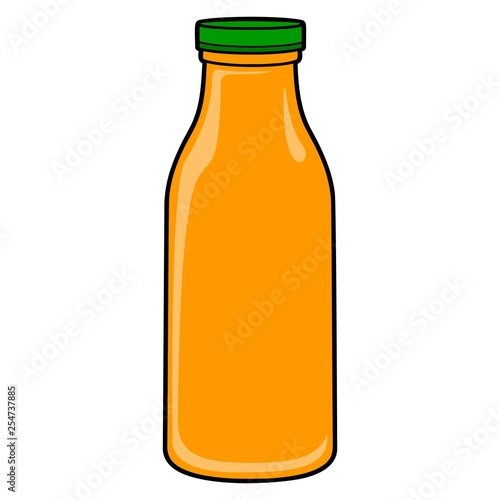 Glass Juice Bottles Stock Illustration - Download Image Now