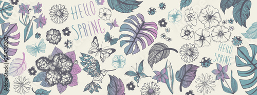 Spring illustrations banner