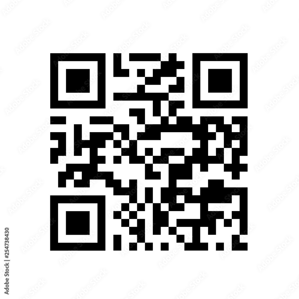 QR code icon on white background. QR code symbol, sign. Vector illustrationisolated QR code icon on white background. QR code symbol, sign. Vector illustrationisolated