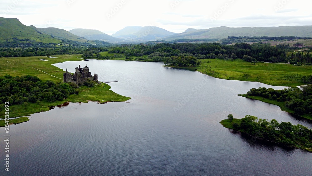 Scotland - West Coast. Loch and castle