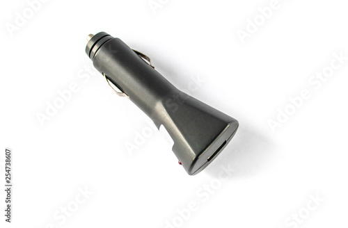 Car charger on a white background.