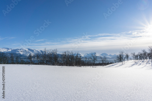norwegischer Fjord im Winter