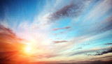 Sunrise summer sky panorama