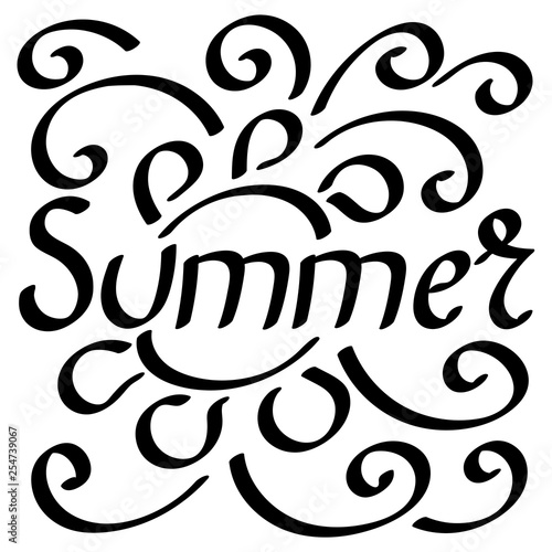 "Summer" hand lettering. Vector.