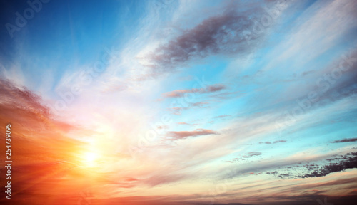 Fototapeta Panorama nieba lato wschód słońca