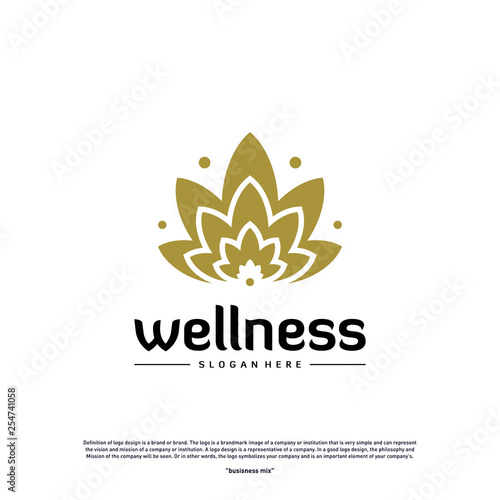 Fototapeta Naklejka Na Ścianę i Meble -  Wellness Logo Design Concept. Nature Leaf Logo Design Template Vector. Icon Symbol