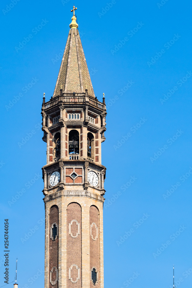 top of bell tower Campanile di San Nicolo in Lecco