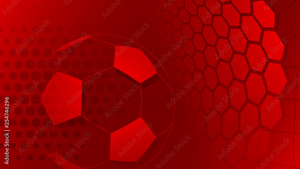 Football Or Soccer Background With Big Ball In Red Colors Vector De Stock Adobe Stock 