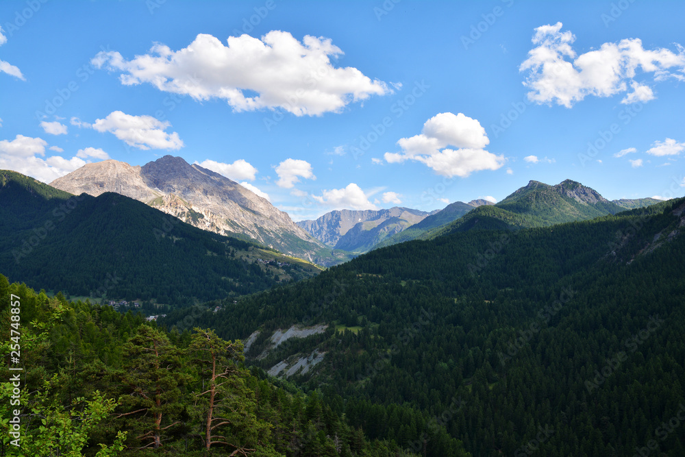 Beautiful summer landscape in the Alps mountains, near Sestriere ski resort, Italy