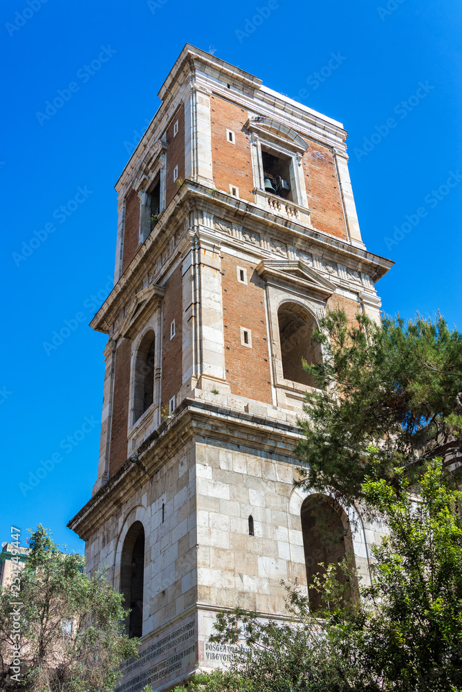 Old Church Bell Tower in Naples, Italy
