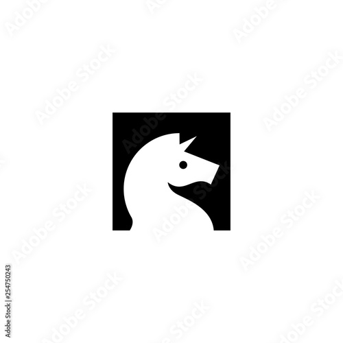 horse unicorn head logo vector icon illustration