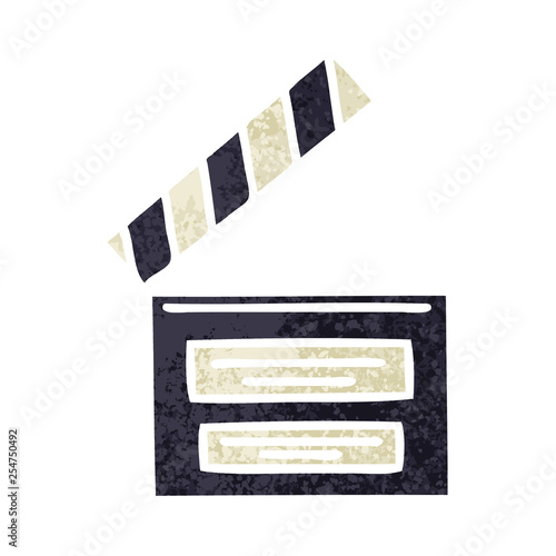 retro illustration style cartoon film clapper board
