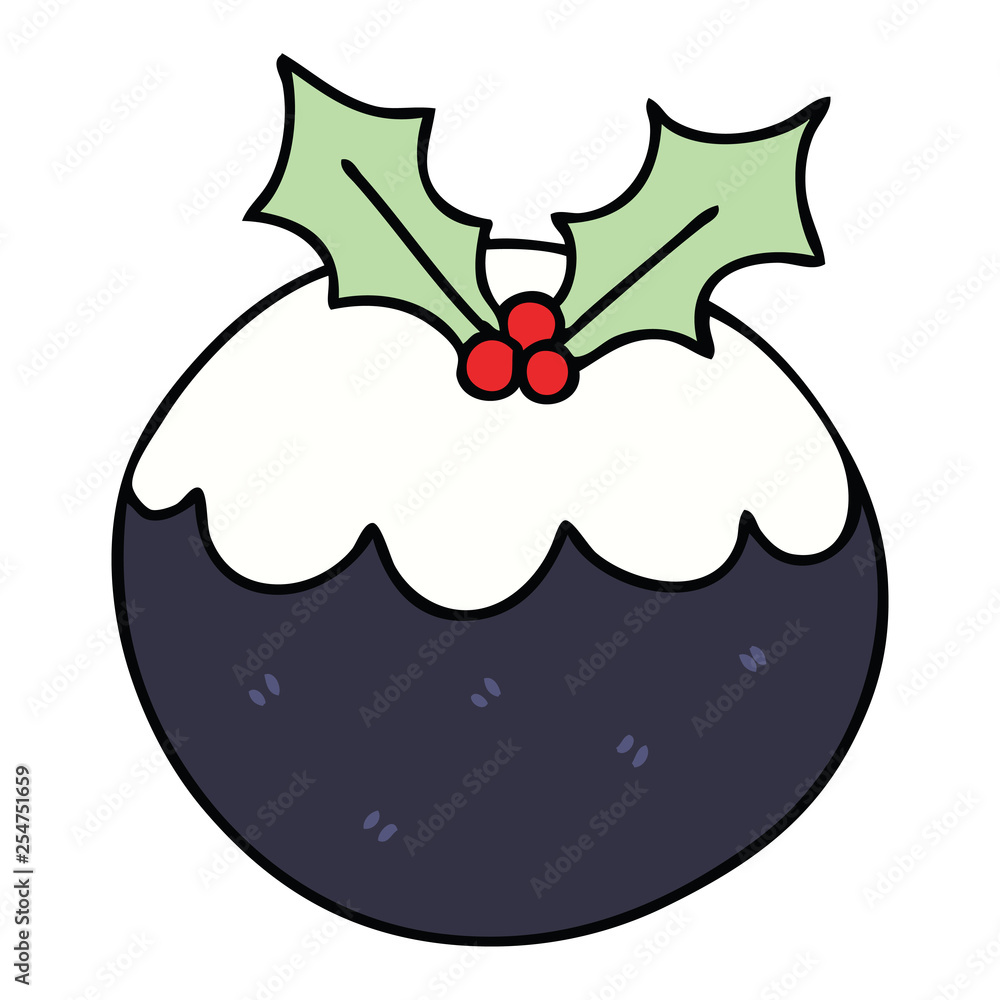 quirky hand drawn cartoon christmas pudding quirky hand drawn cartoon christmas pudding