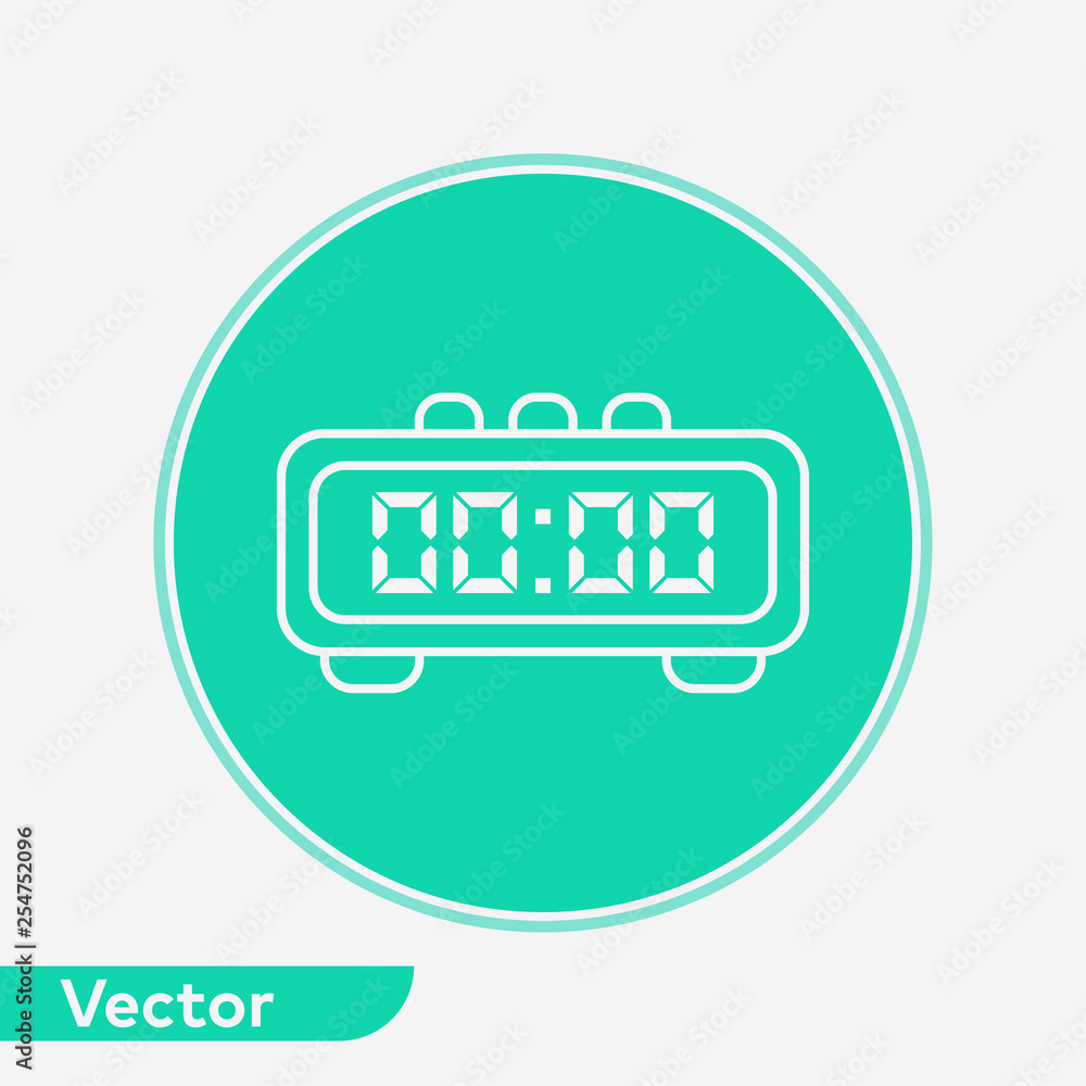 Digital alarm clock vector icon sign symbol Digital alarm clock vector icon sign symbol