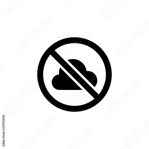 no cloud ban icon. Element of weather illustration. Signs and symbols can be used for web, logo, mobile app, UI, UX