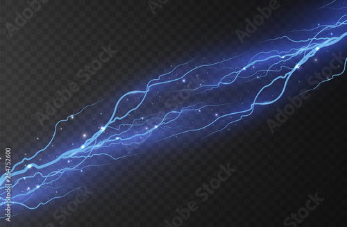 Lightning on a transparent
