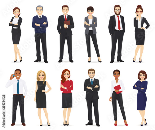 Business people, office workers set isolated vector illustration