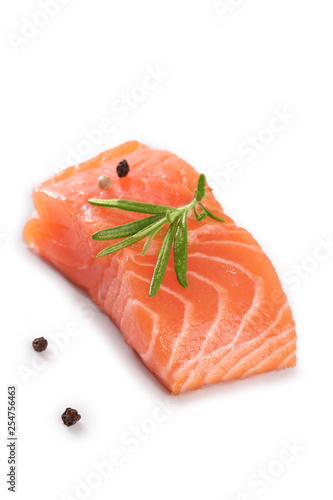 salmon fillet isolated on white background