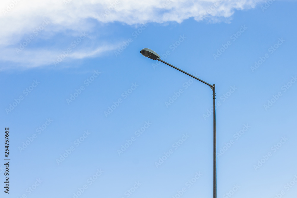 high lantern street infrastructure object on blue sky background, copy space high lantern street infrastructure object on blue sky background, copy space