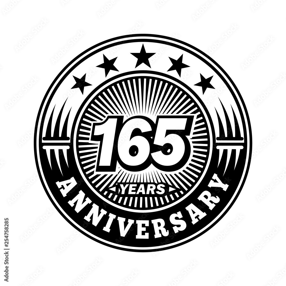 165 years anniversary. Anniversary logo design. Vector and illustration.