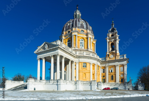 Image of the Basilica of Superga Turinin winter, Piedmont