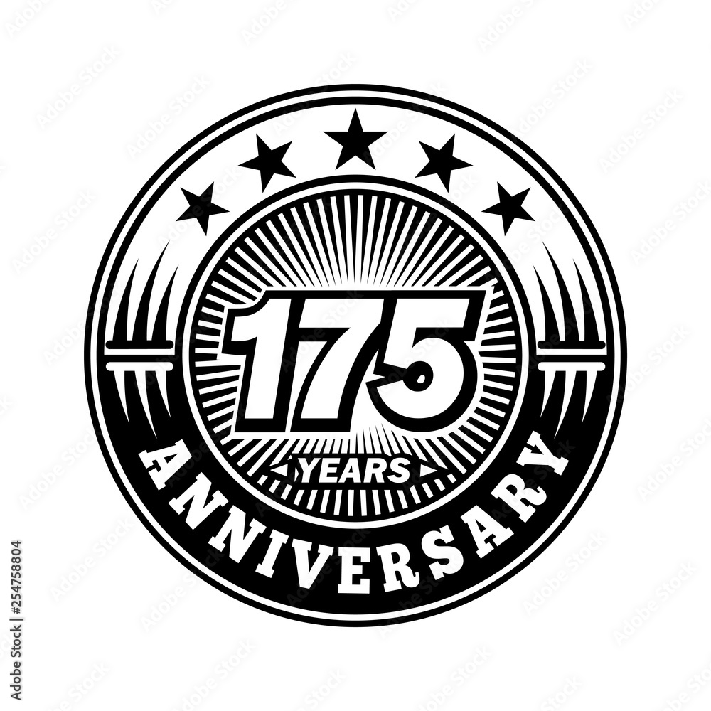 Fototapeta premium 175 years anniversary. Anniversary logo design. Vector and illustration.