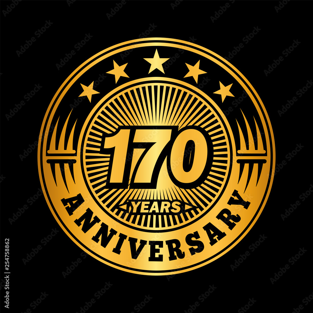 170 years anniversary. Anniversary logo design. Vector and illustration.
