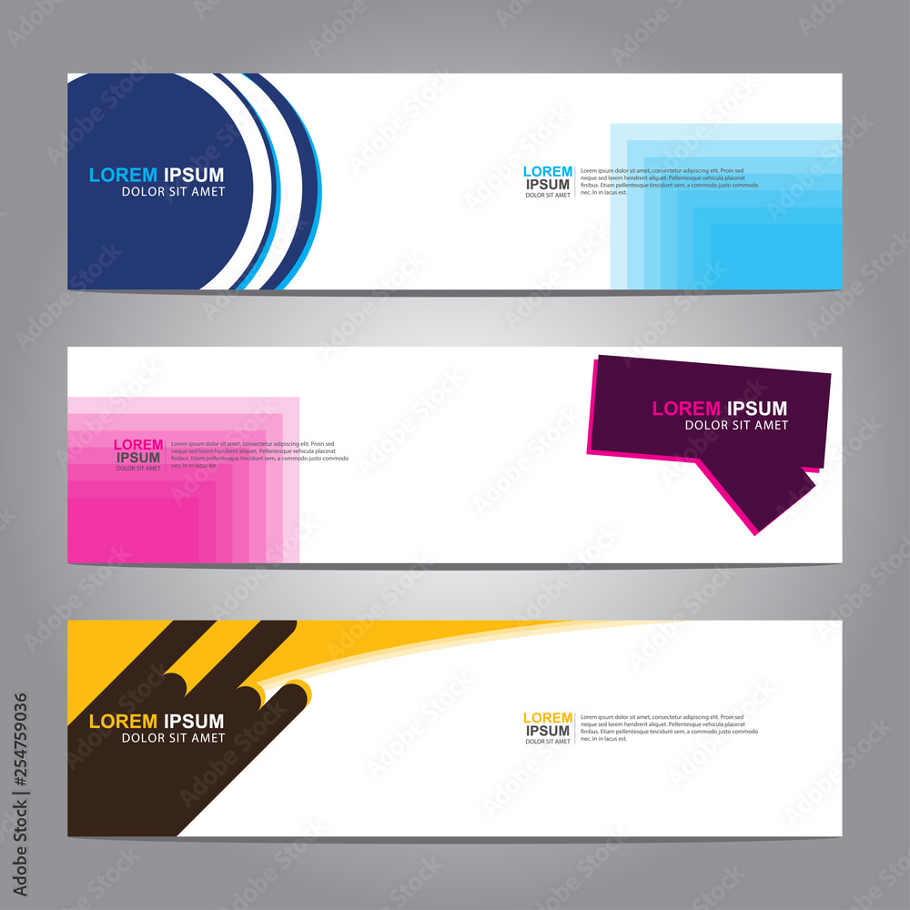 Vector abstract web banner design template. Collection of web banner template. Abstract geometric web design banner template isolated on grey background. Vector abstract web banner design template. Collection of web banner template. Abstract geometric web design banner template isolated on grey background.